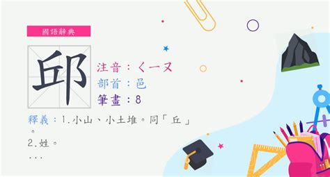 邱 筆畫|字:邱 (注音:ㄑㄧㄡ,部首:邑) 